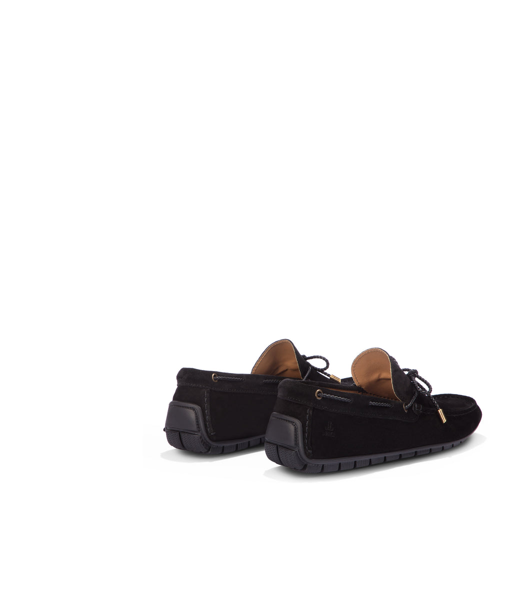 Loriblu Mocassini da barca in camoscio nero Moda
