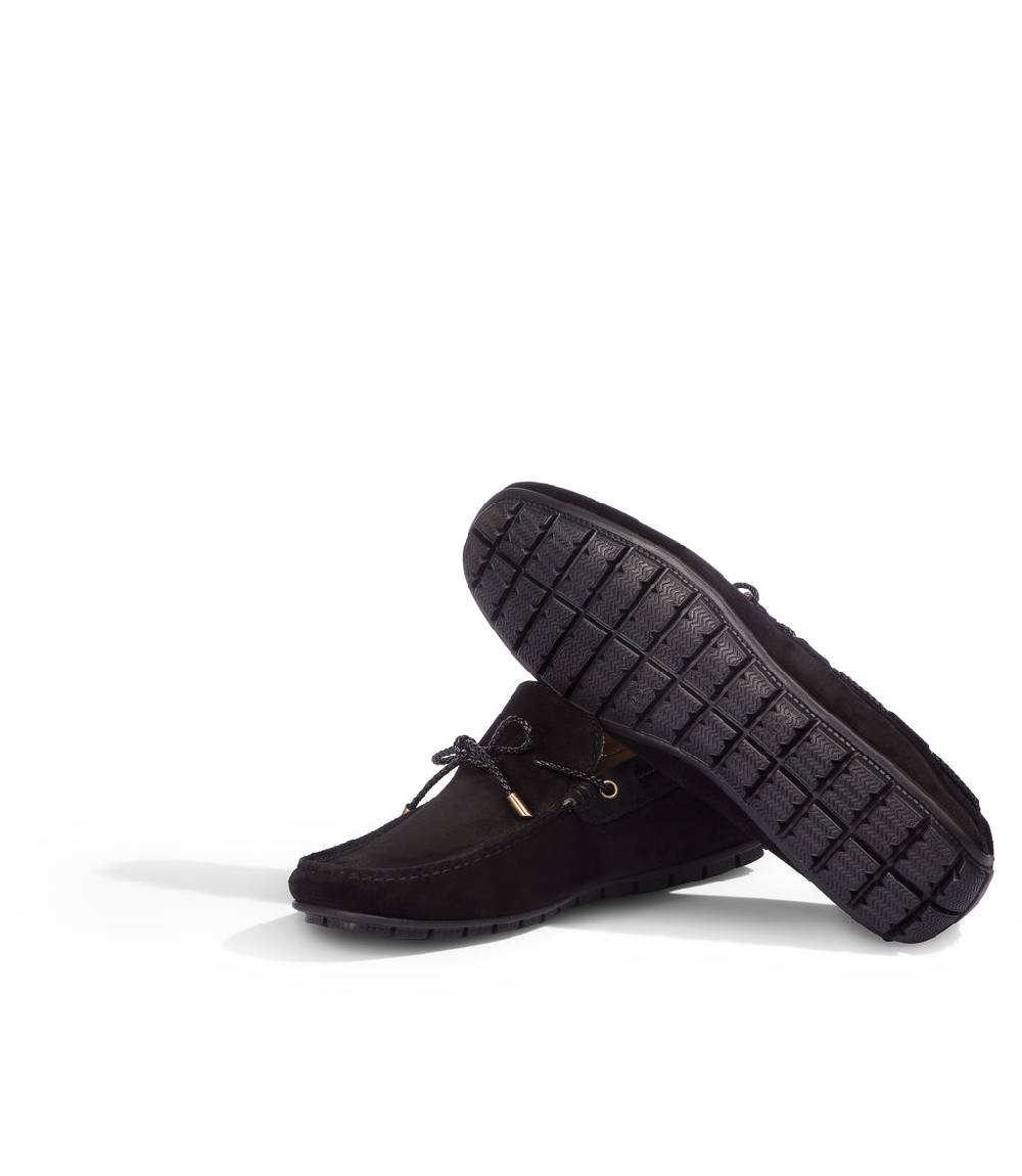 Loriblu Mocassini da barca in camoscio nero Moda