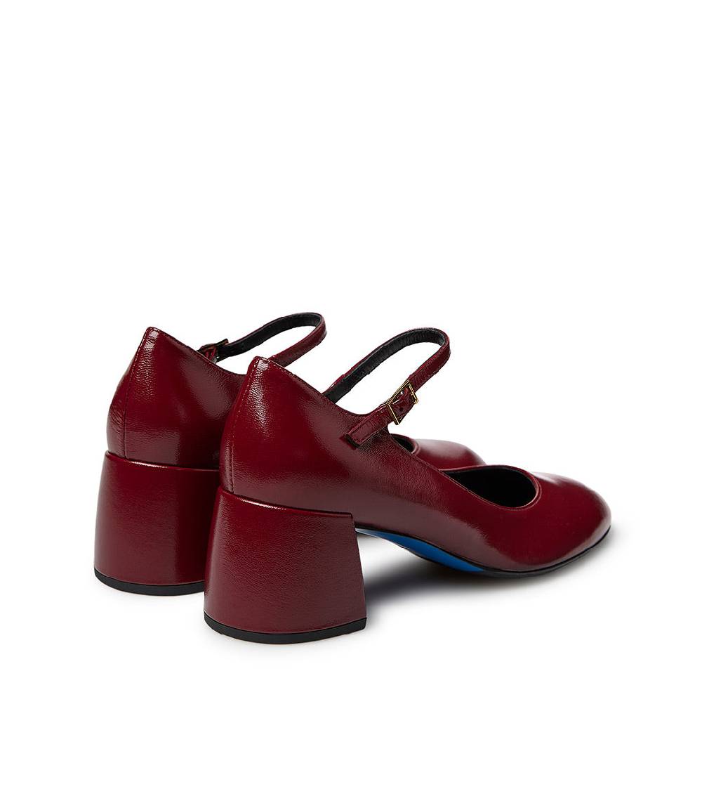 Loriblu Décolleté Mary Jane in pelle lucida bordeaux con cinturino Italia