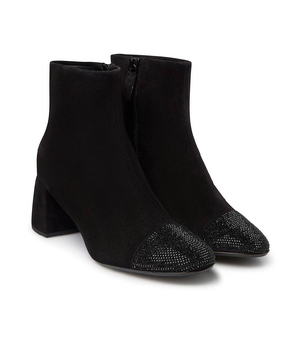 Loriblu Stivaletto camoscio nero con cristalli Nuovo