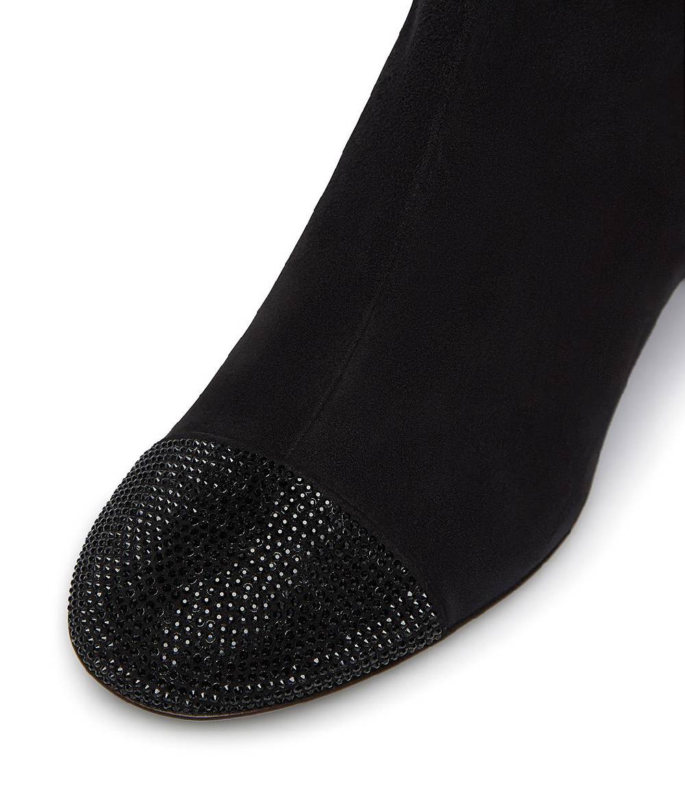 Loriblu Stivaletto camoscio nero con cristalli Nuovo