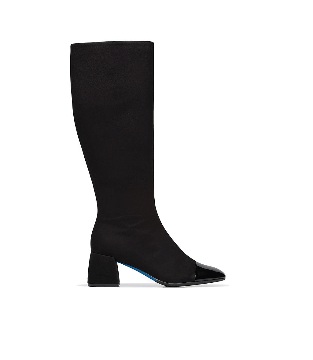 Loriblu Stivale camoscio nero con punta in vernice Vendita