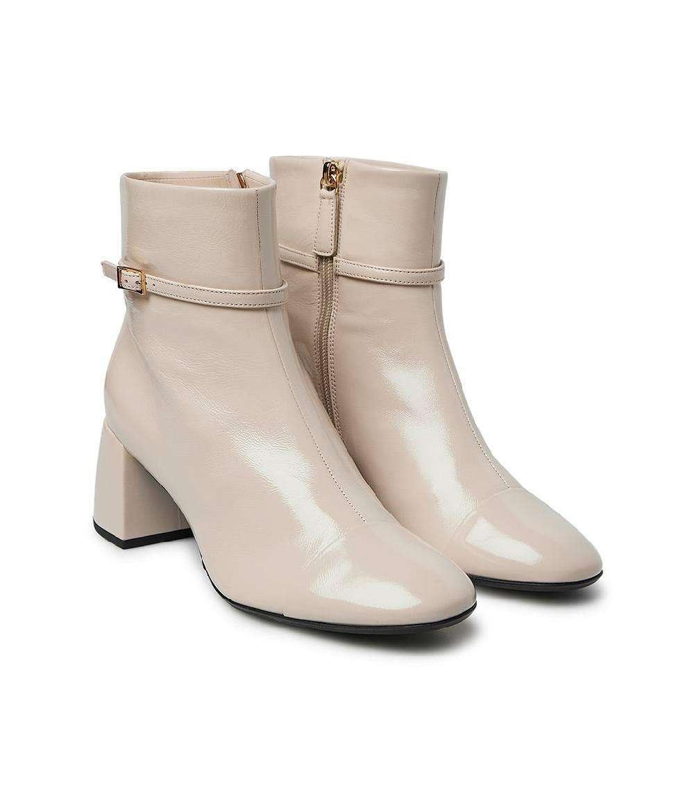 Loriblu Stivaletto in pelle lucida sabbia con cinturino Promozione