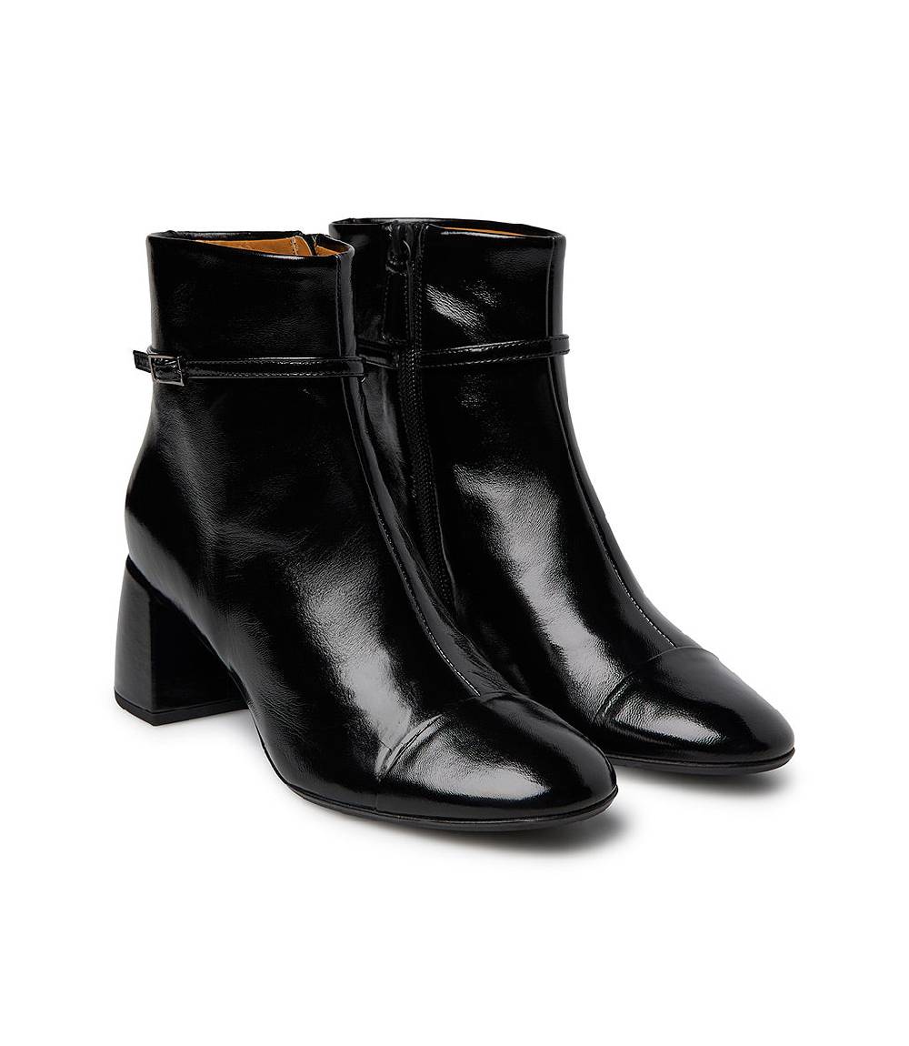 Loriblu Stivaletto in pelle lucida nera con cinturino Spedizione Gratuita