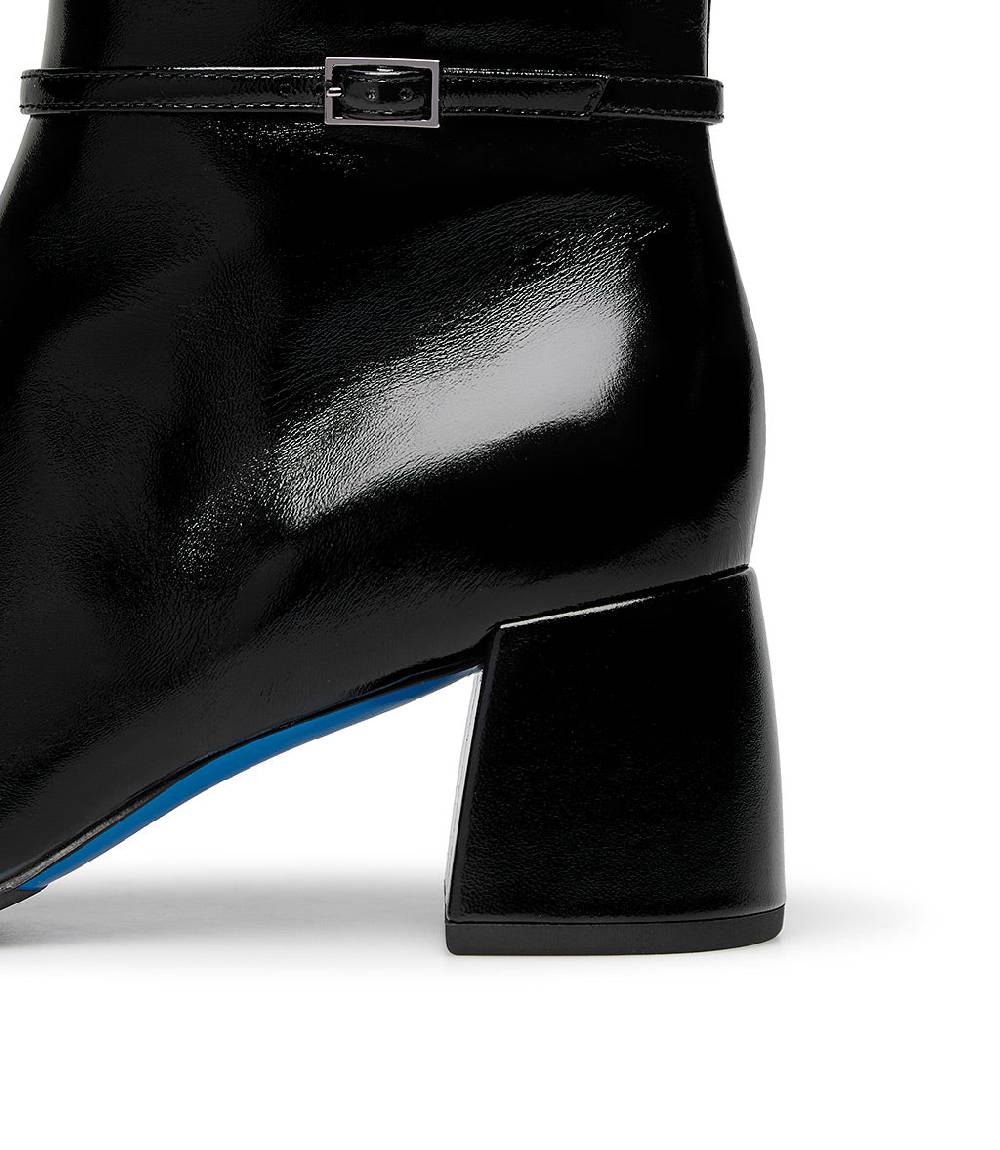 Loriblu Stivaletto in pelle lucida nera con cinturino Spedizione Gratuita