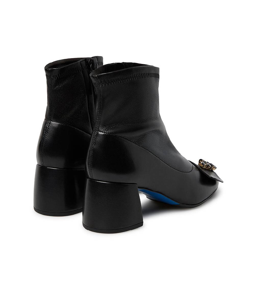 Loriblu Stivaletto in nappa nero con Logo Signature cristalli Pezzi Unici