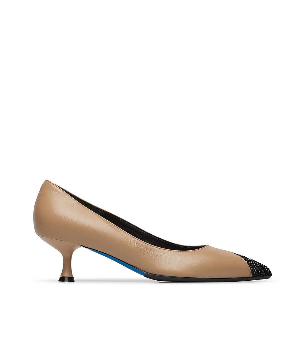 Loriblu Décolleté nappa crusca con cristalli