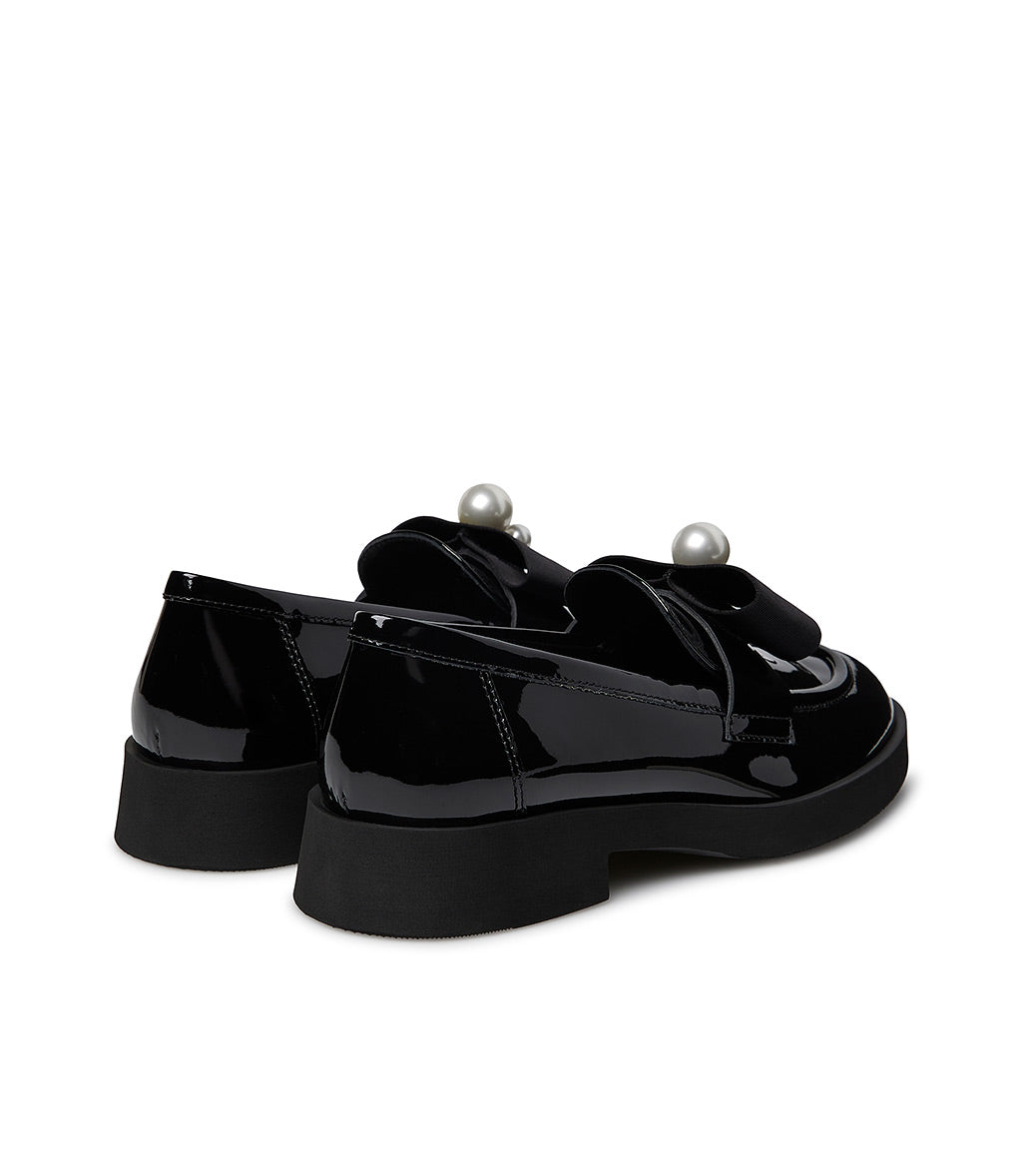 Loriblu Mocassino in vernice nera con gros-grain e perle Convenienza