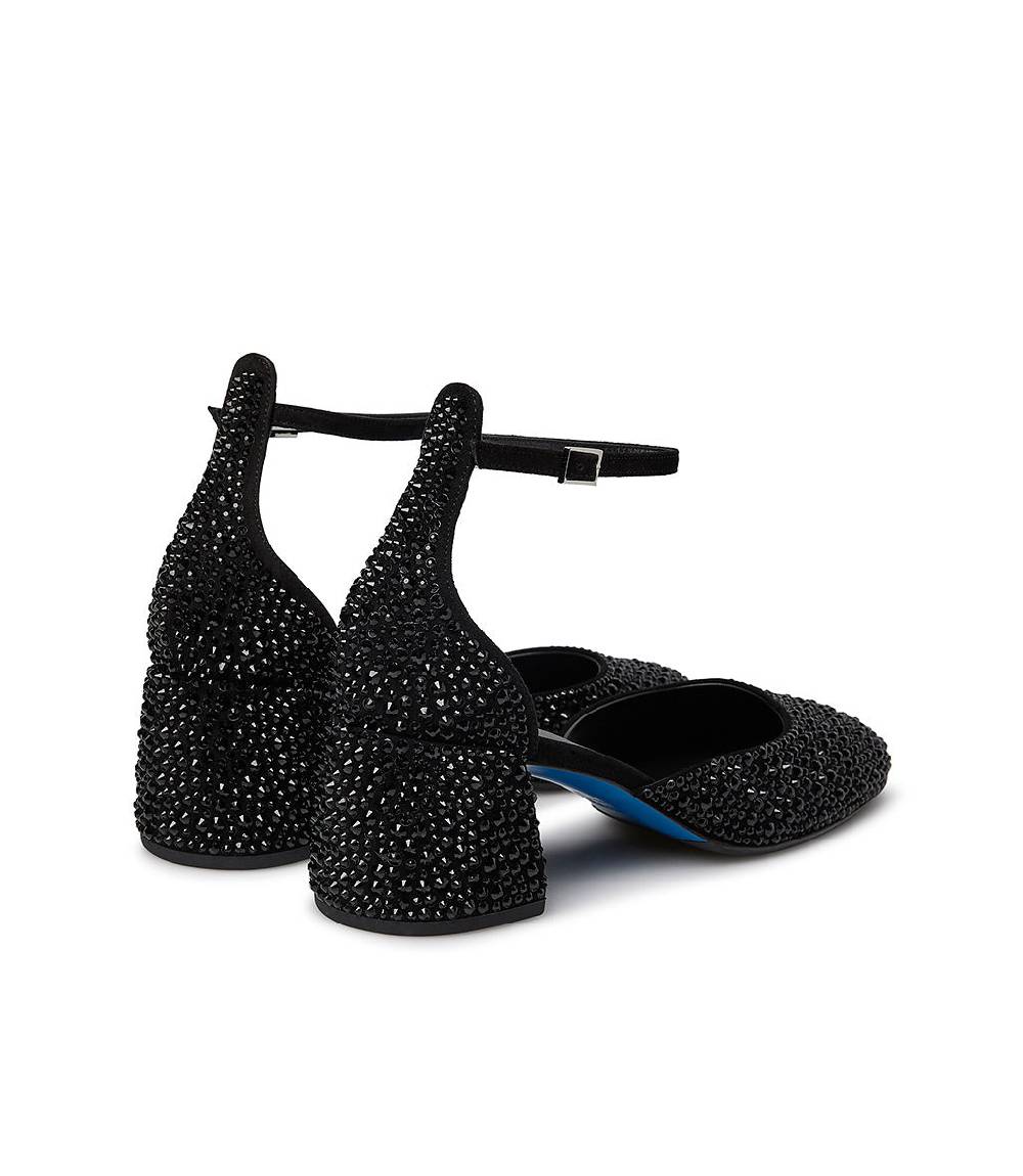 Loriblu Décolleté Mary Jane in camoscio nero con cristalli all-over Sconto