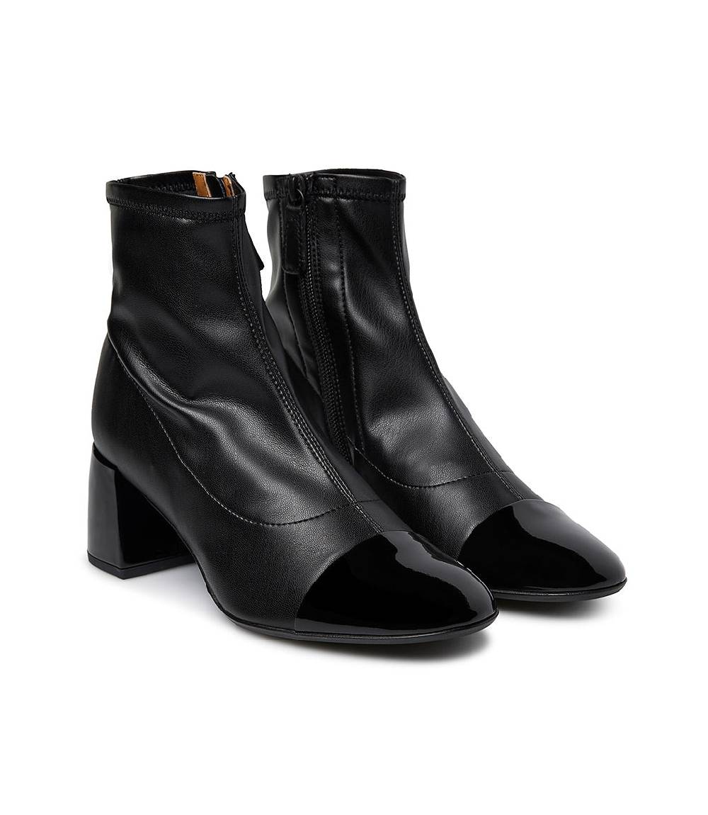 Loriblu Stivaletto in pelle nera con dettagli in vernice Offerta