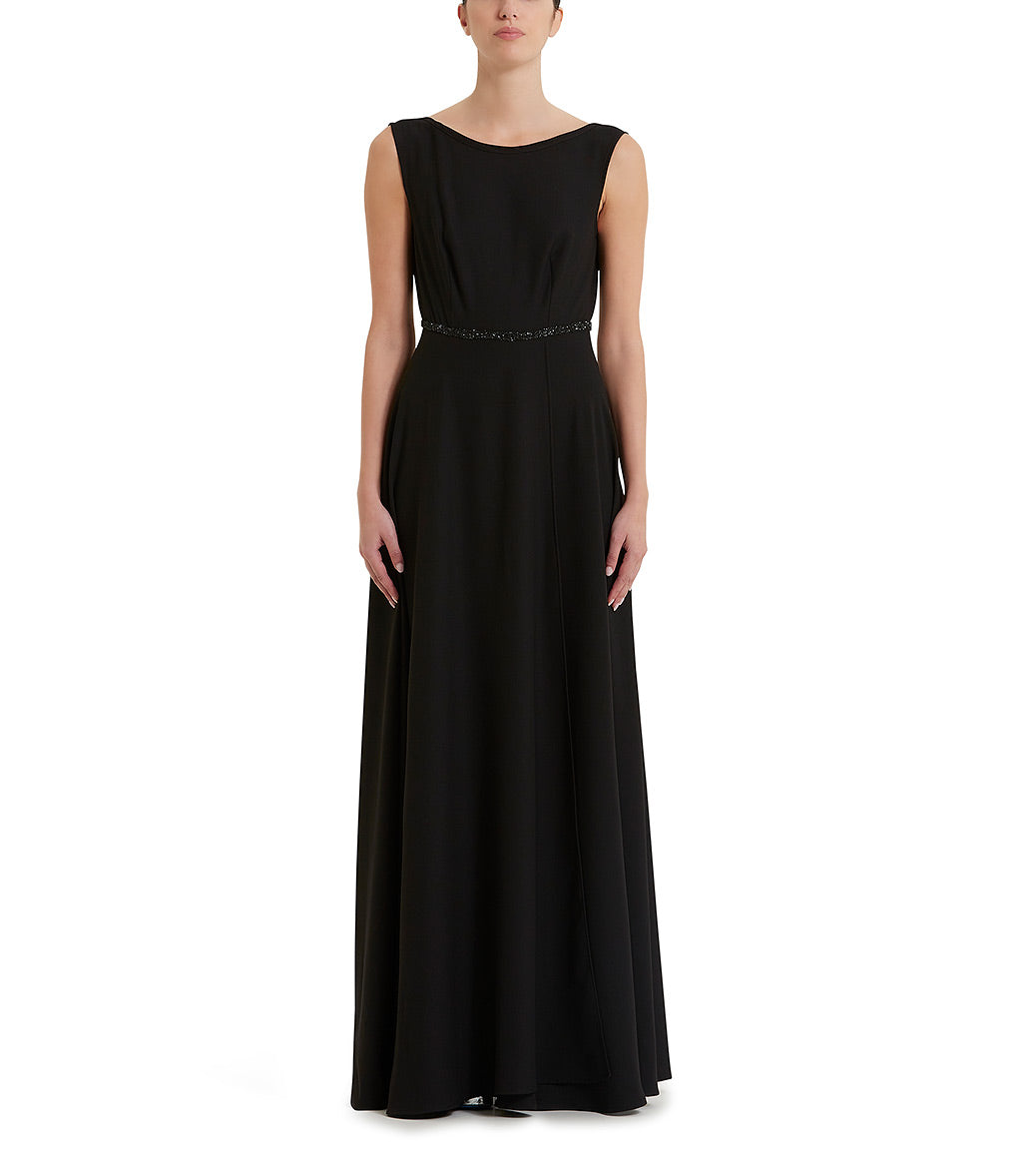 Loriblu Abito nero lungo con cristalli