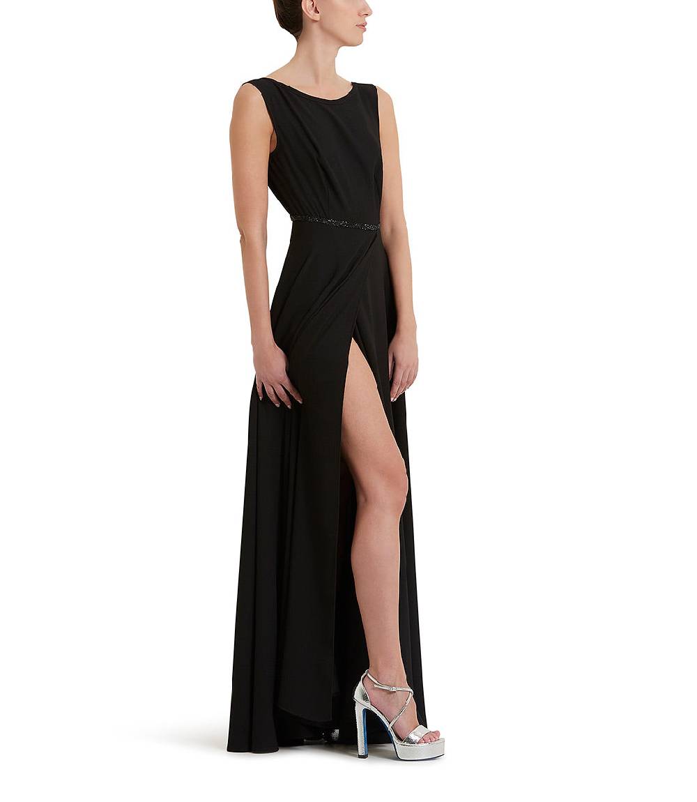 Loriblu Abito nero lungo con cristalli Vendite Flash