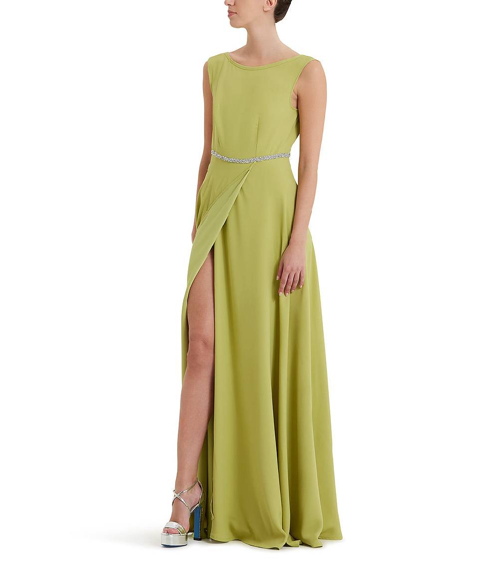 Loriblu Abito verde acido lungo con cristalli Negozio