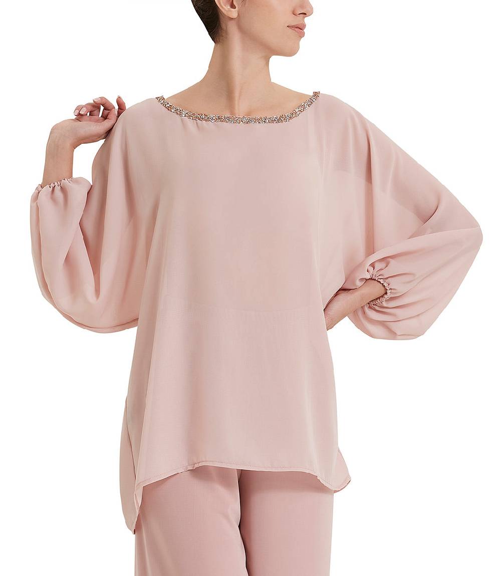 Loriblu Blusa georgette rosa cipria ACQUISTA ORA