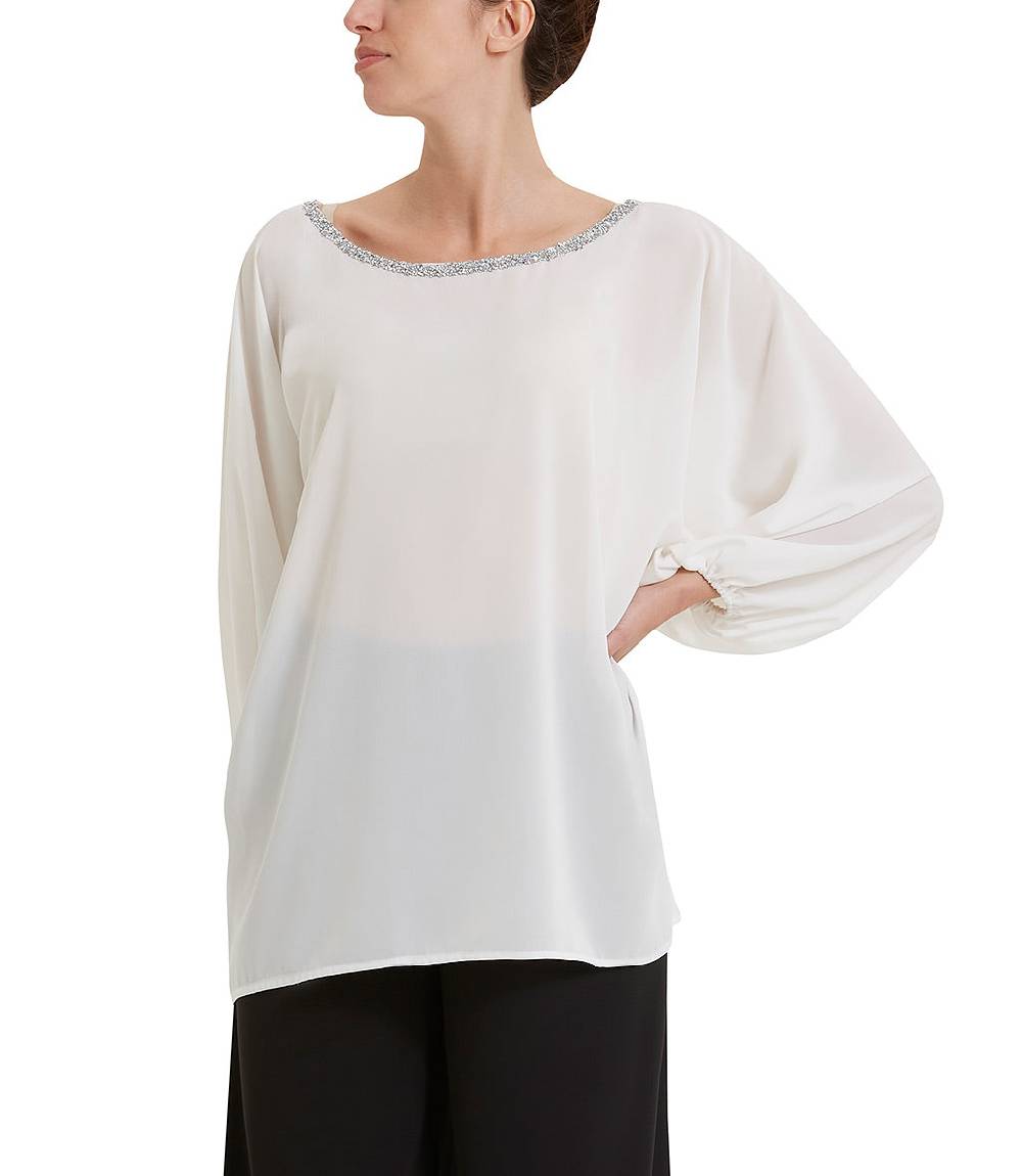 Loriblu Blusa georgette bianca Nuovo