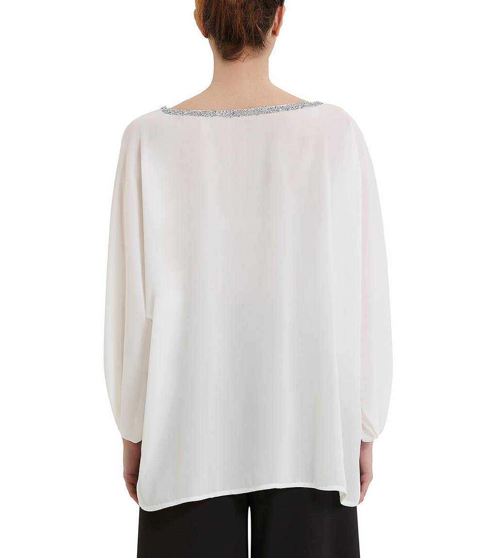 Loriblu Blusa georgette bianca Nuovo