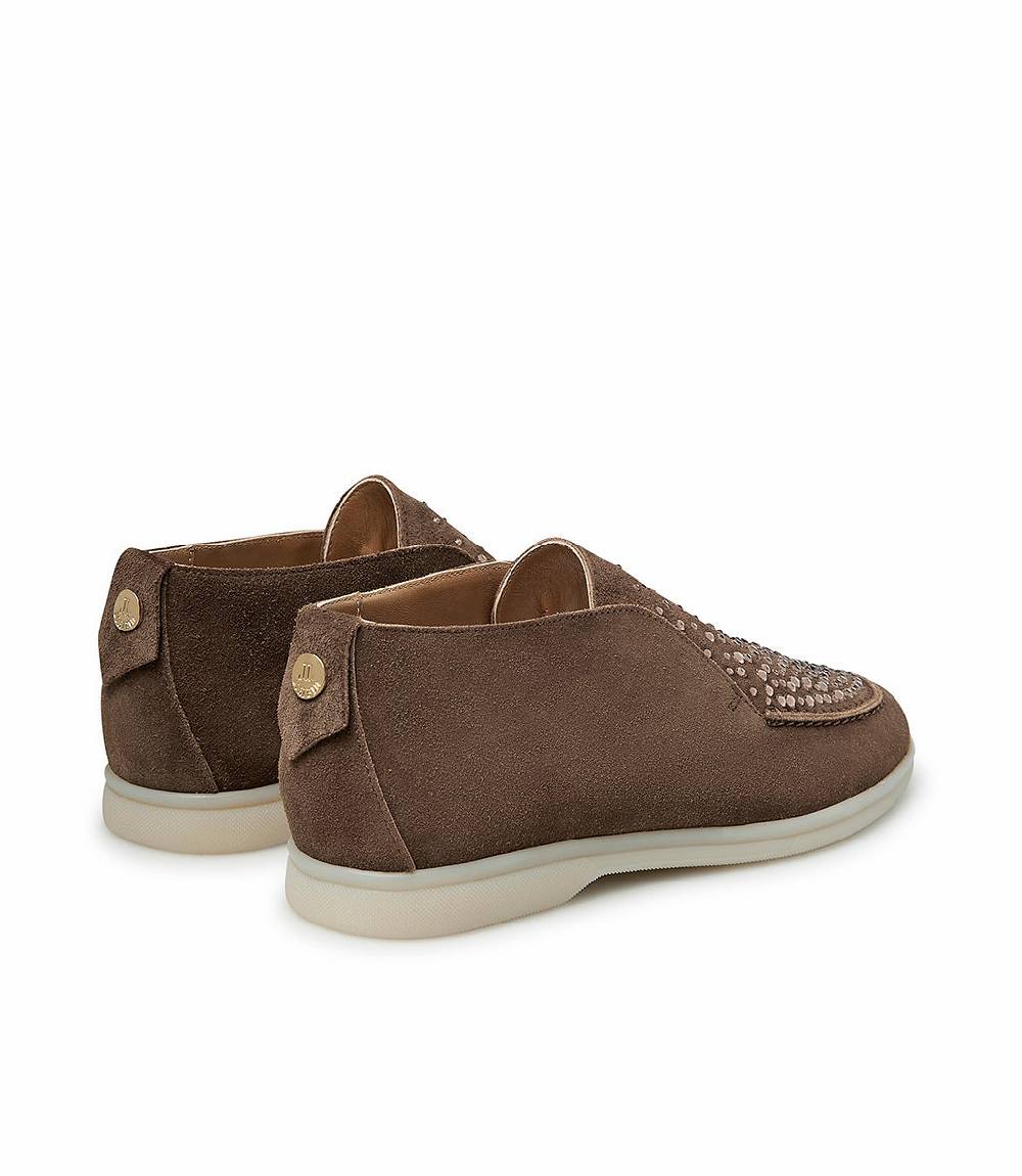 Loriblu Mocassini in pelle scamosciata ghianda con cristalli Offerta speciale della fabbrica