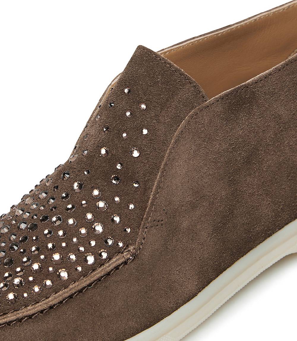Loriblu Mocassini in pelle scamosciata ghianda con cristalli Offerta speciale della fabbrica