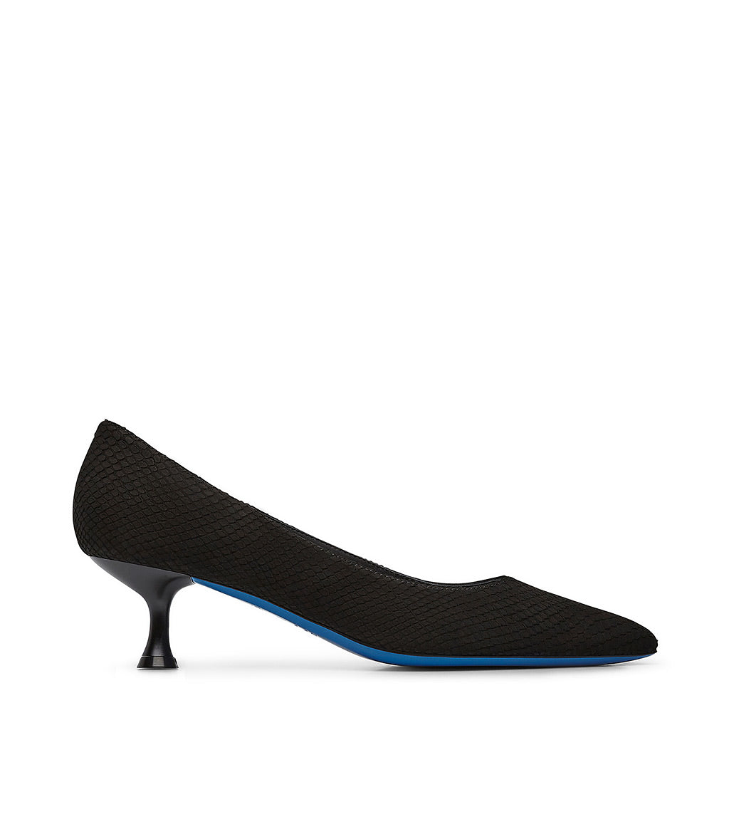 Loriblu Decollete in nabuk testurizzato nero