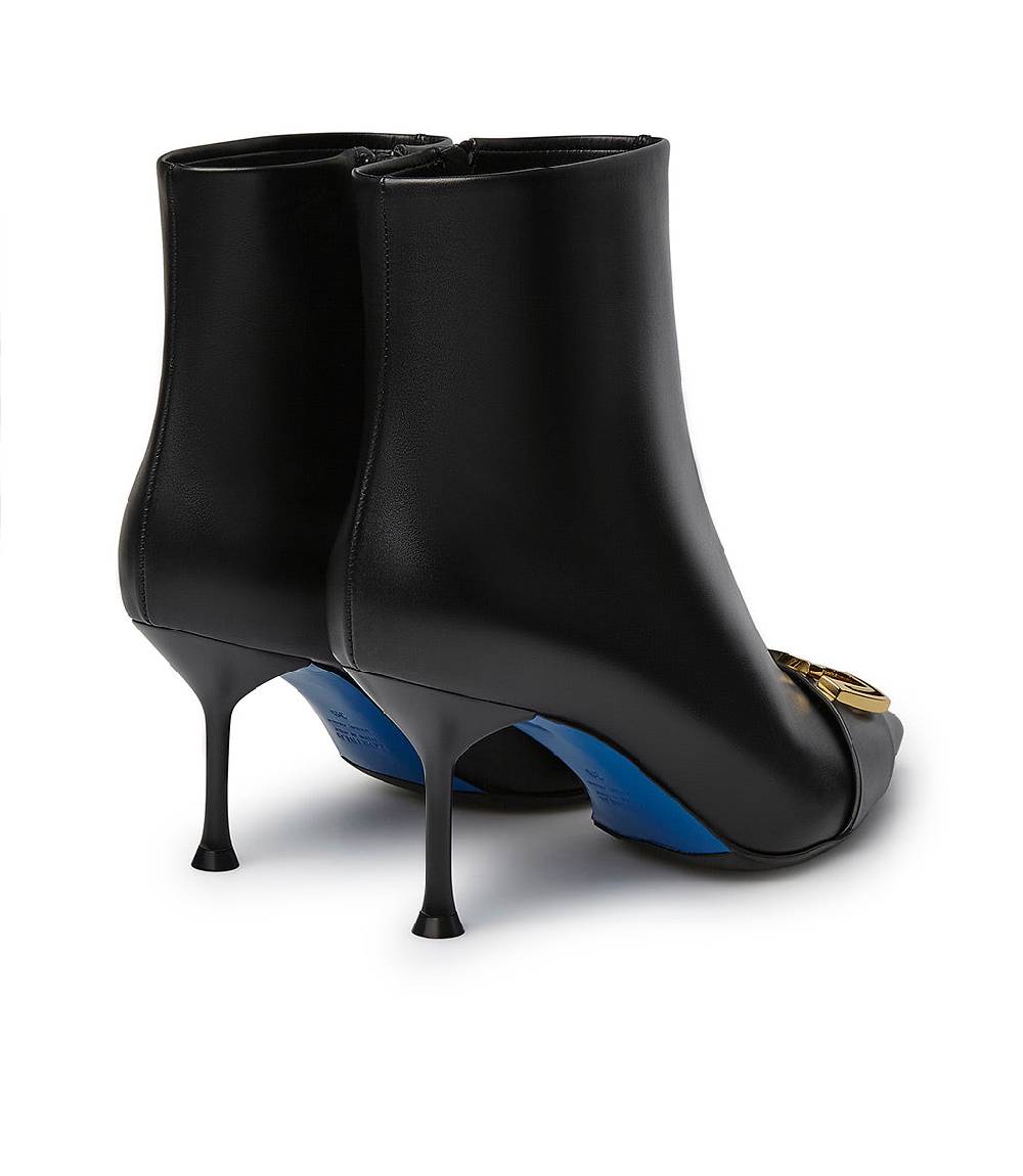 Loriblu Stivaletti in pelle nera con placca-logo Prezzo Ridotto