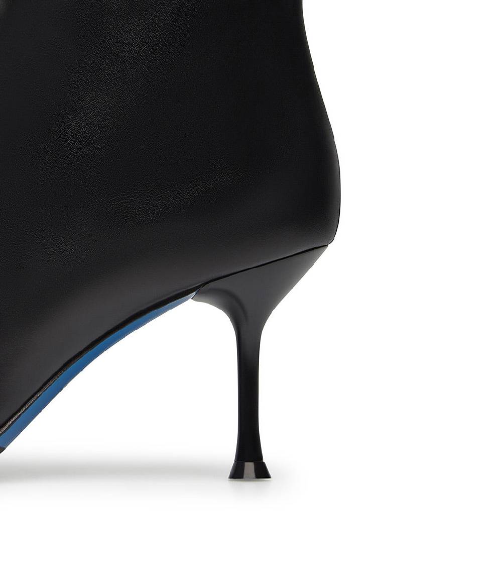 Loriblu Stivaletti in pelle nera con placca-logo Prezzo Ridotto