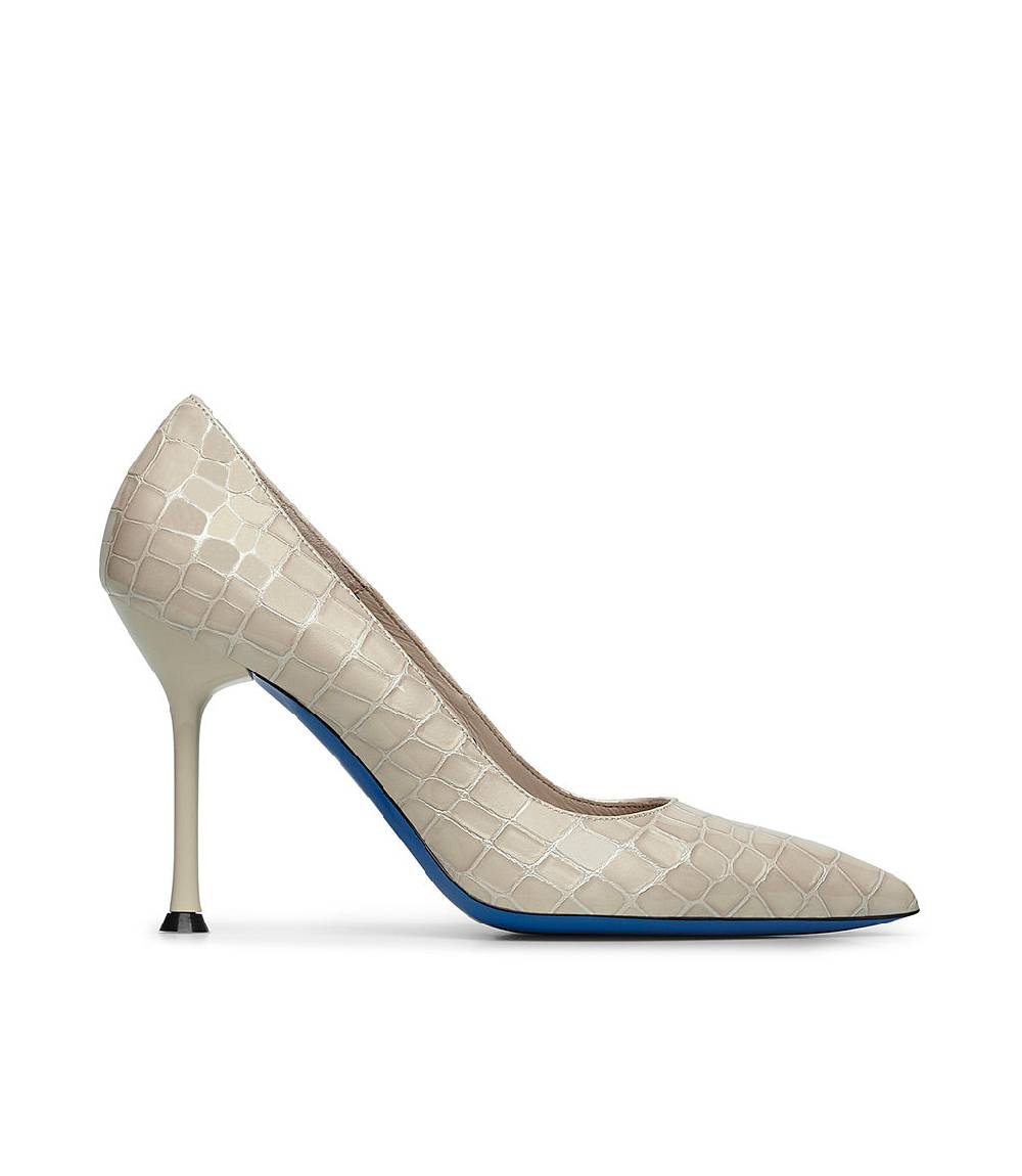 Loriblu Decollete in pelle testurizzata beige