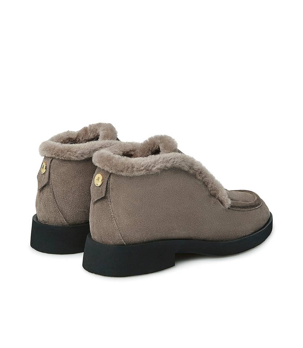 Loriblu Mocassini in camoscio e pelliccia fango Offerta