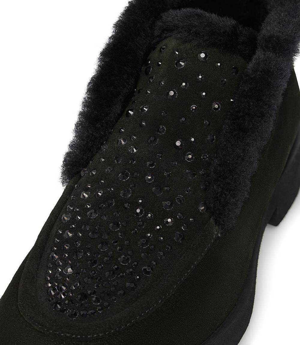 Loriblu Mocassini in pelle scamosciata e shearling nero Economico