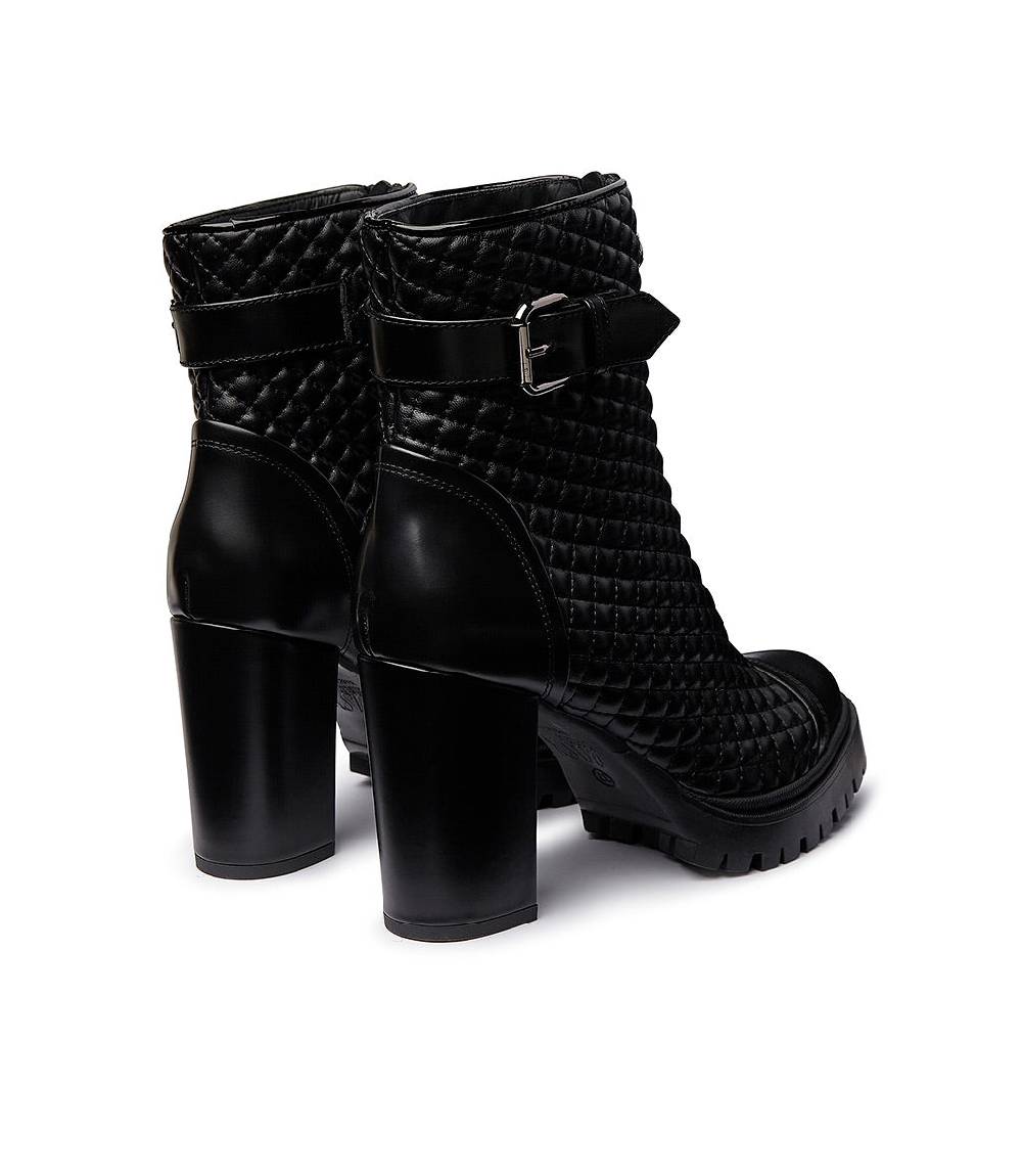 Loriblu Stivaletti in pelle nera con inserti trapuntati Outlet