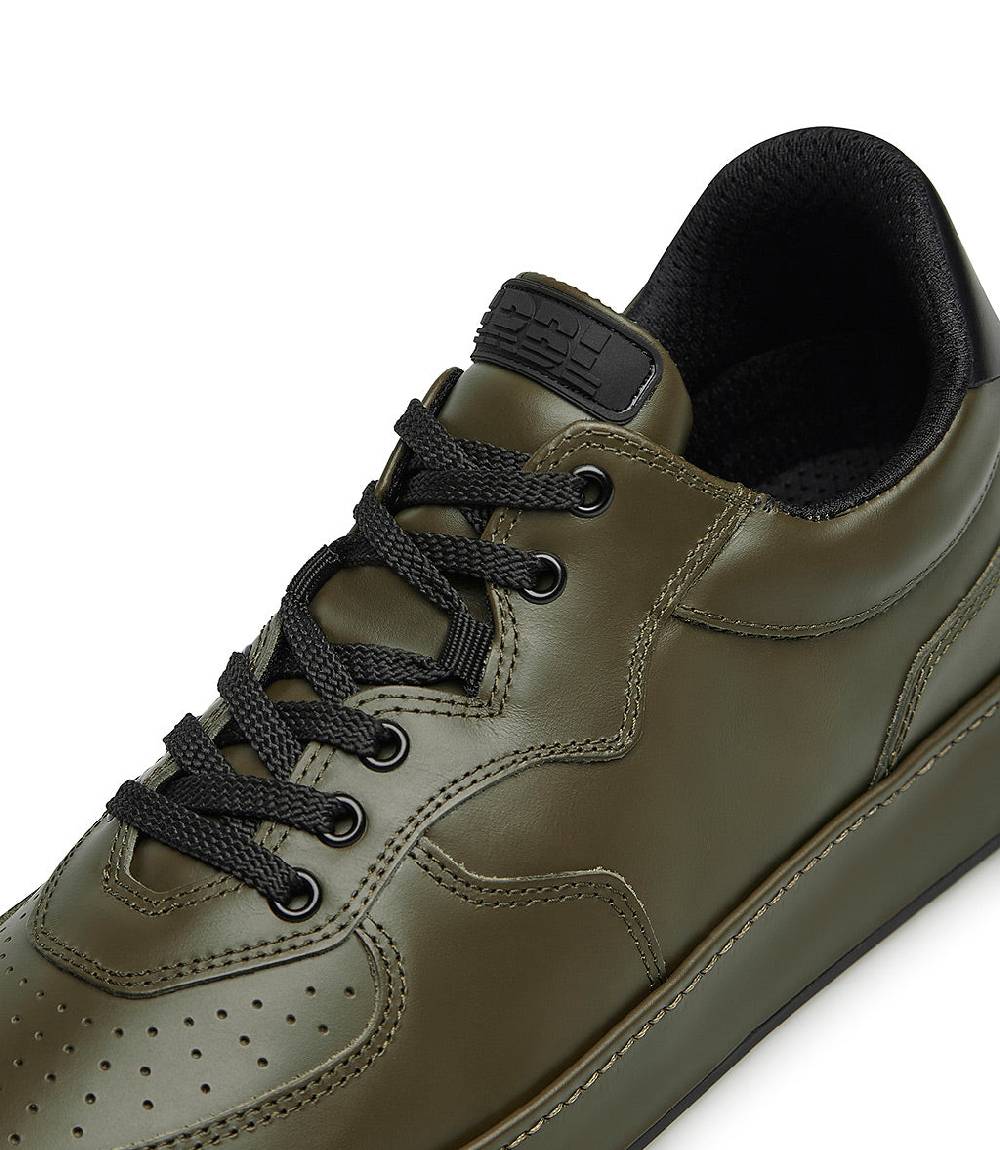 Loriblu Sneakers in pelle verde e nera Vendita