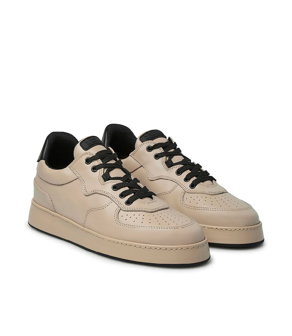 Loriblu Sneakers in pelle beige e nero Spedizione Gratuita