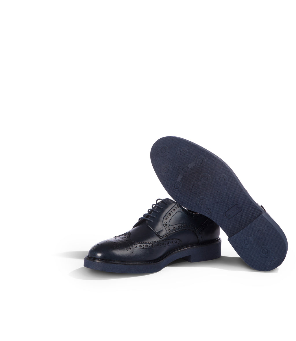 Loriblu Derby in pelle brogue blu Offerte