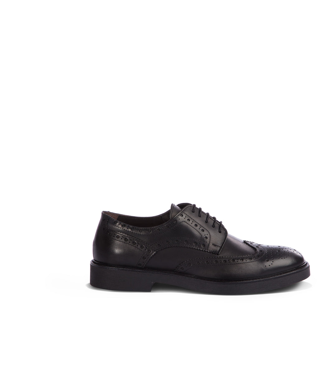 Loriblu Derby in pelle brogue nero