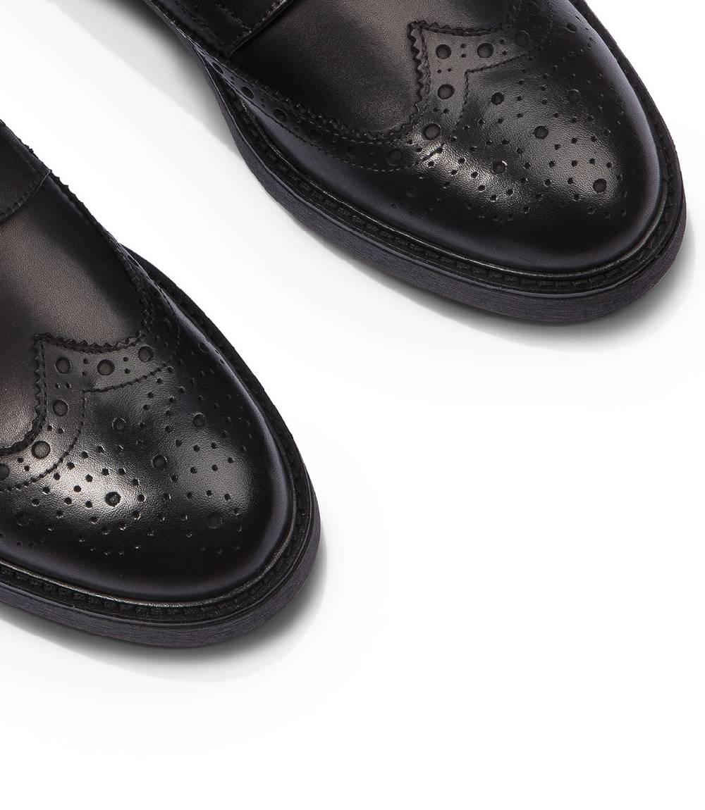 Loriblu Derby in pelle brogue nero Hotsell
