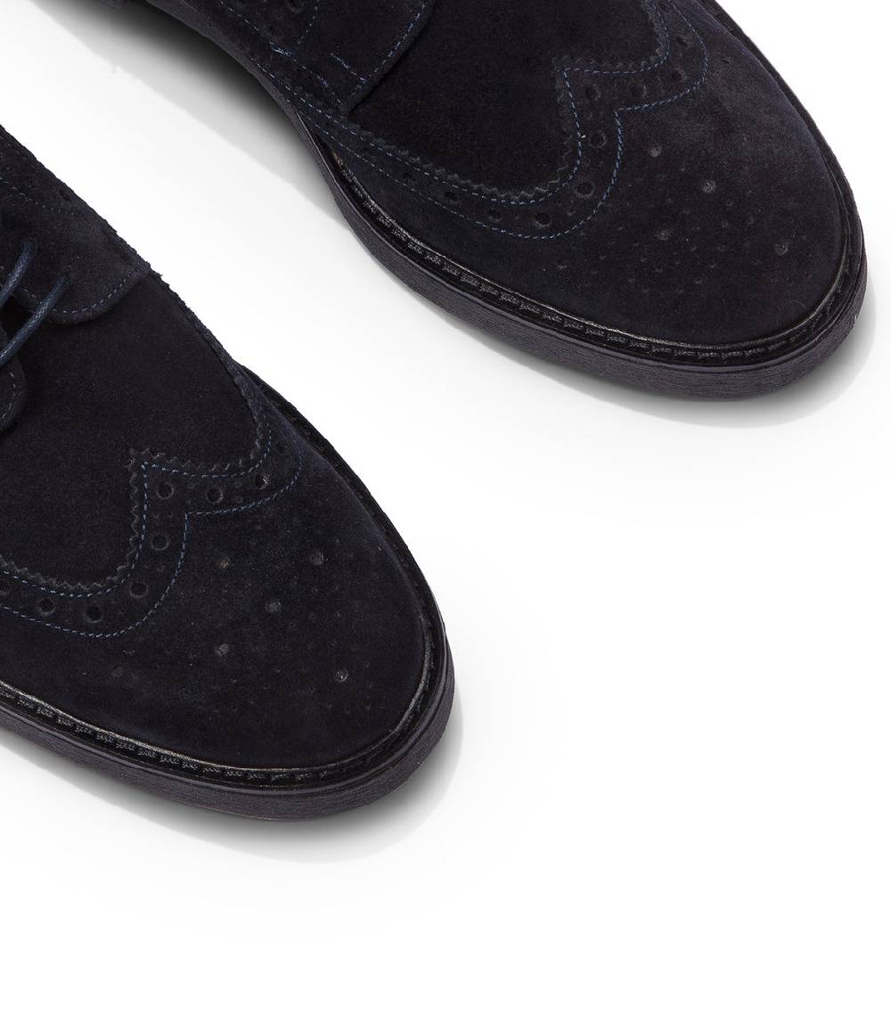 Loriblu Derby in camoscio brogue blu Vendita Calda