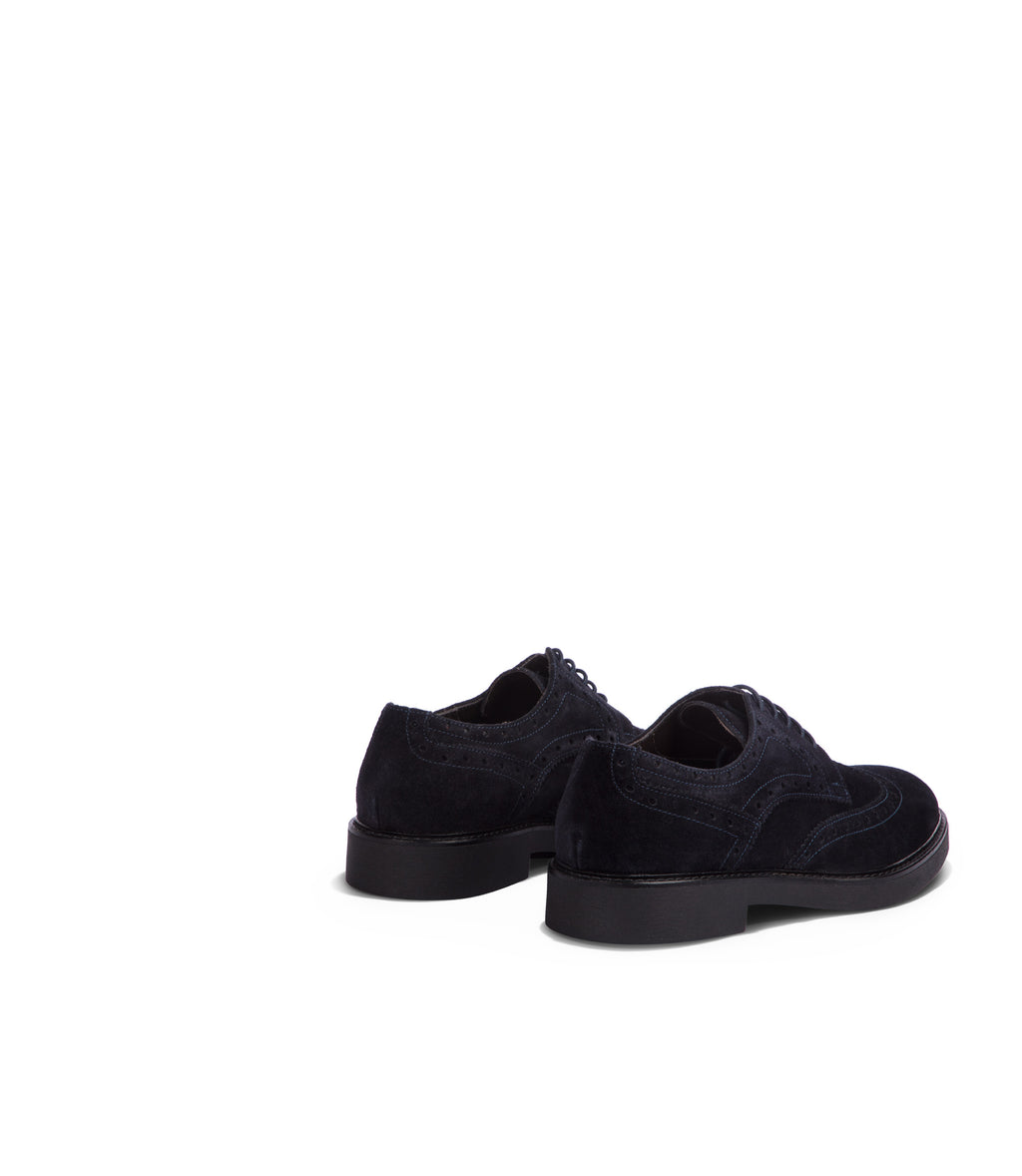 Loriblu Derby in camoscio brogue blu Vendita Calda