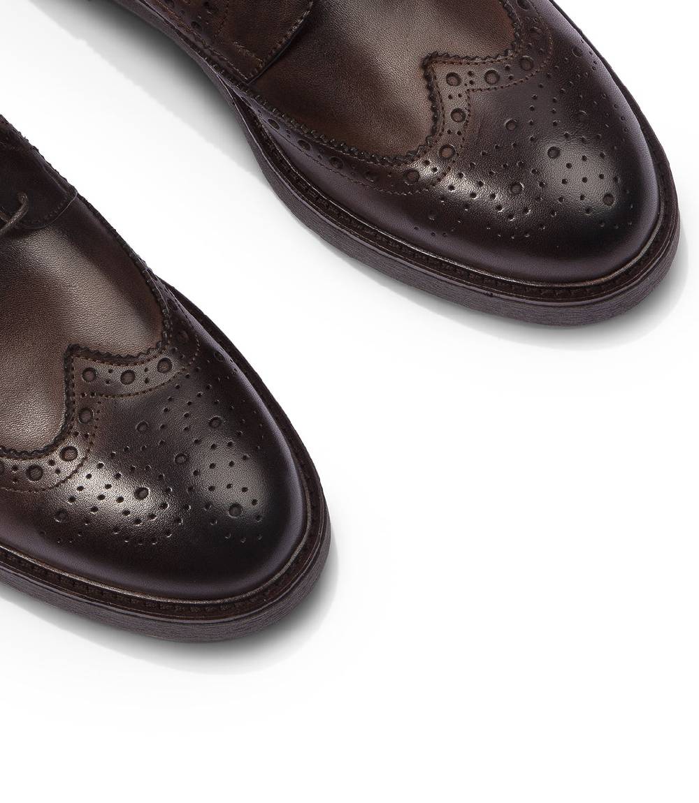 Loriblu Derby in pelle brogue marrone Vendita Economica
