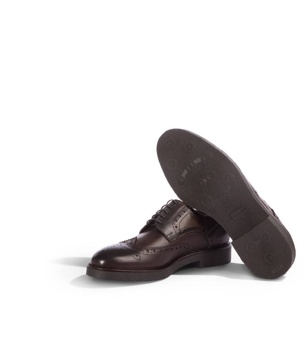 Loriblu Derby in pelle brogue marrone Vendita Economica