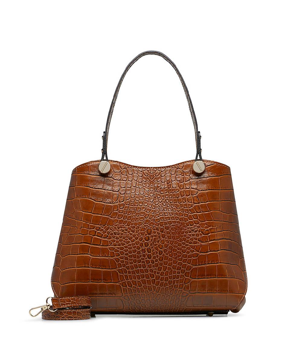 Loriblu Borsa tote cuoio in pelle stampa cocco In Linea