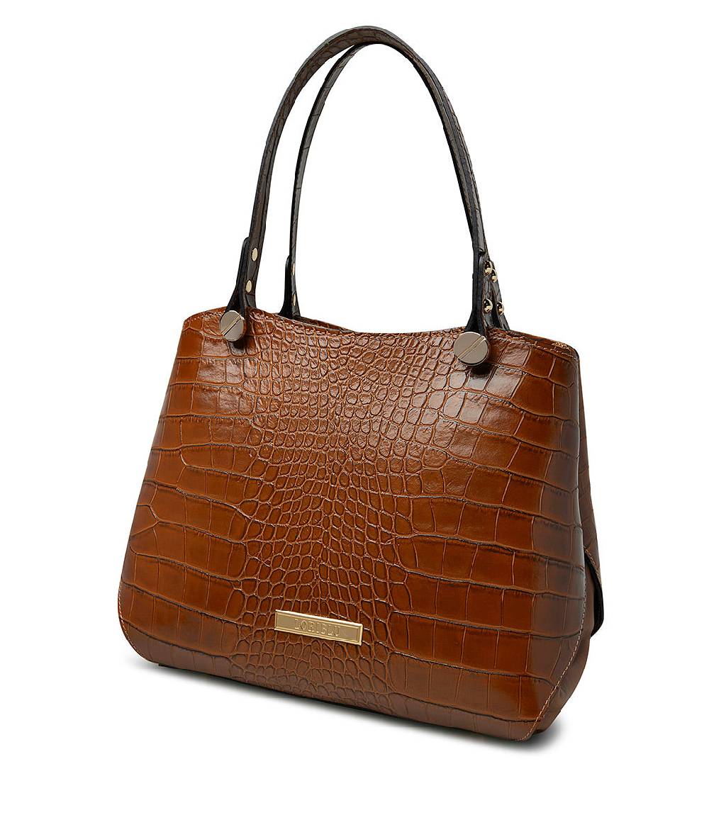Loriblu Borsa tote cuoio in pelle stampa cocco In Linea