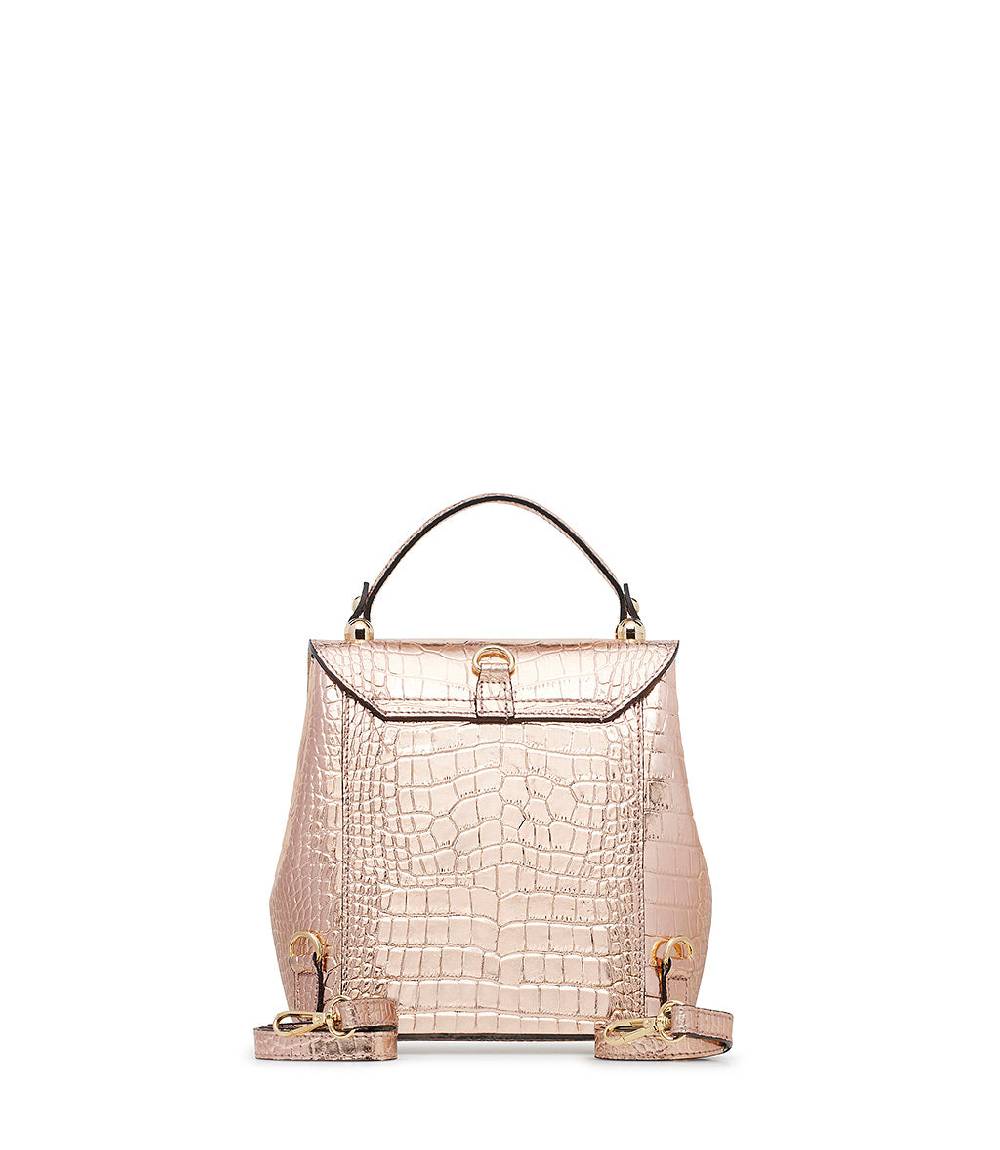 Loriblu Borsa a mano rosa in pelle laminata stampa cocco Promozione