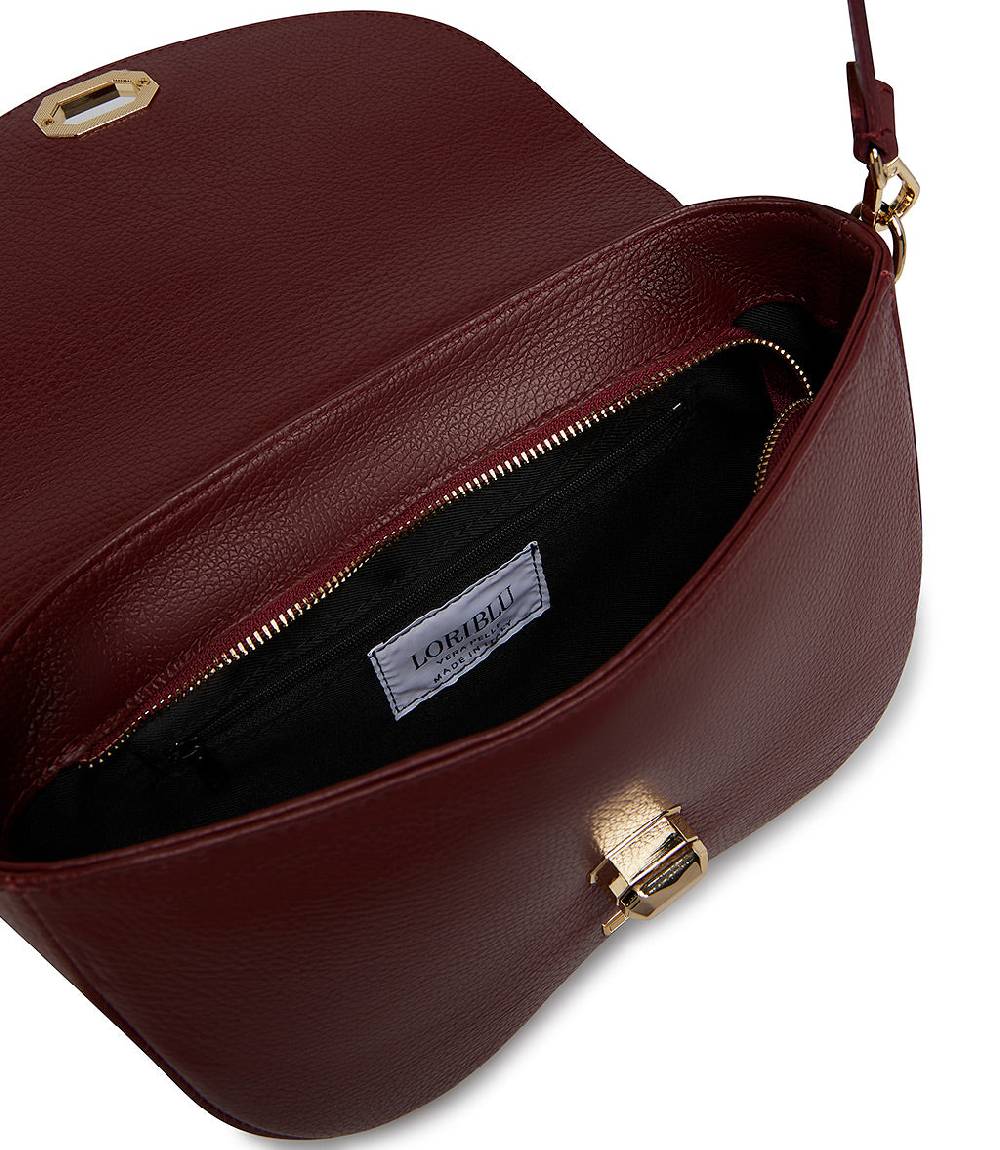 Loriblu Borsa a tracolla in pelle rosso scuro testurizzata Pezzi Unici