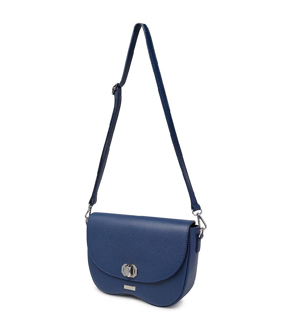 Loriblu Borsa a tracolla in pelle blu testurizzata Soddisfazione Garantita
