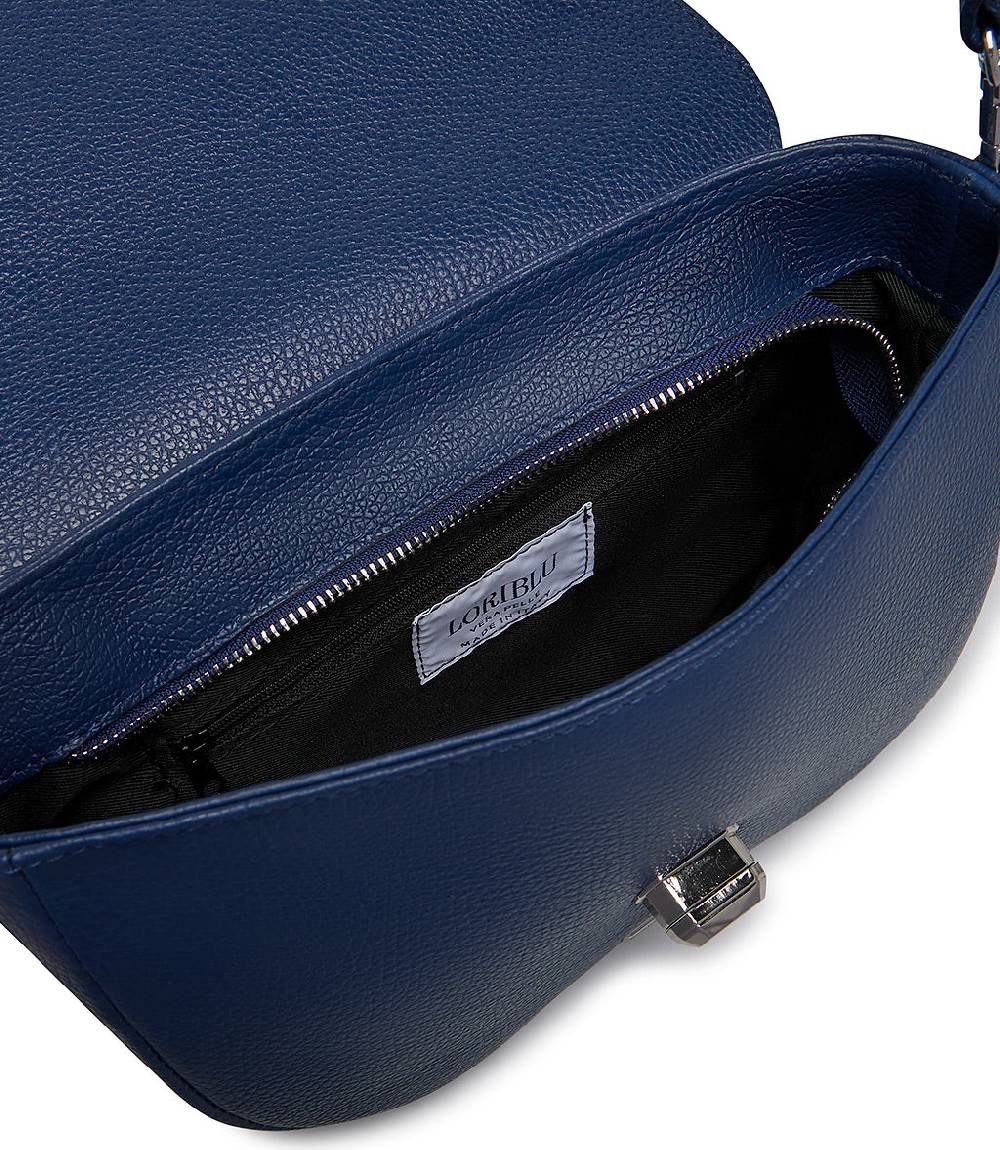 Loriblu Borsa a tracolla in pelle blu testurizzata Soddisfazione Garantita