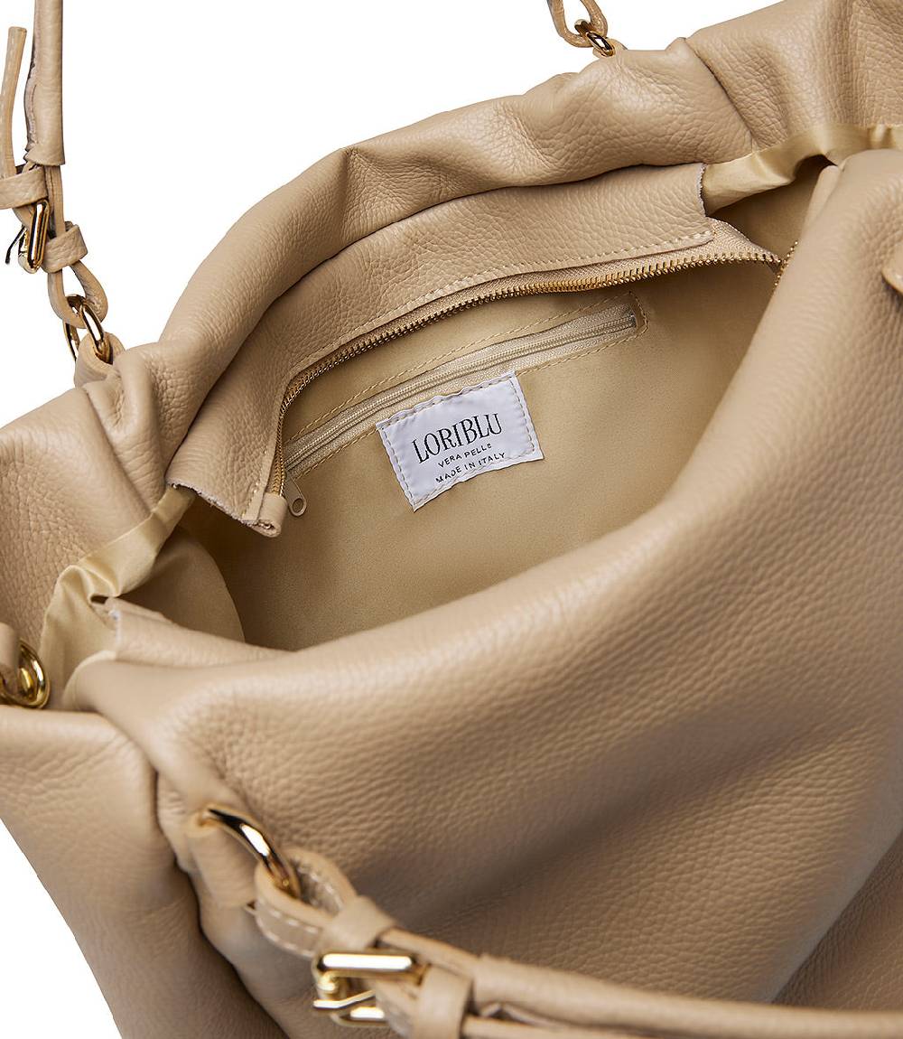Loriblu Borsa beige in pelle martellata Acquista Ora