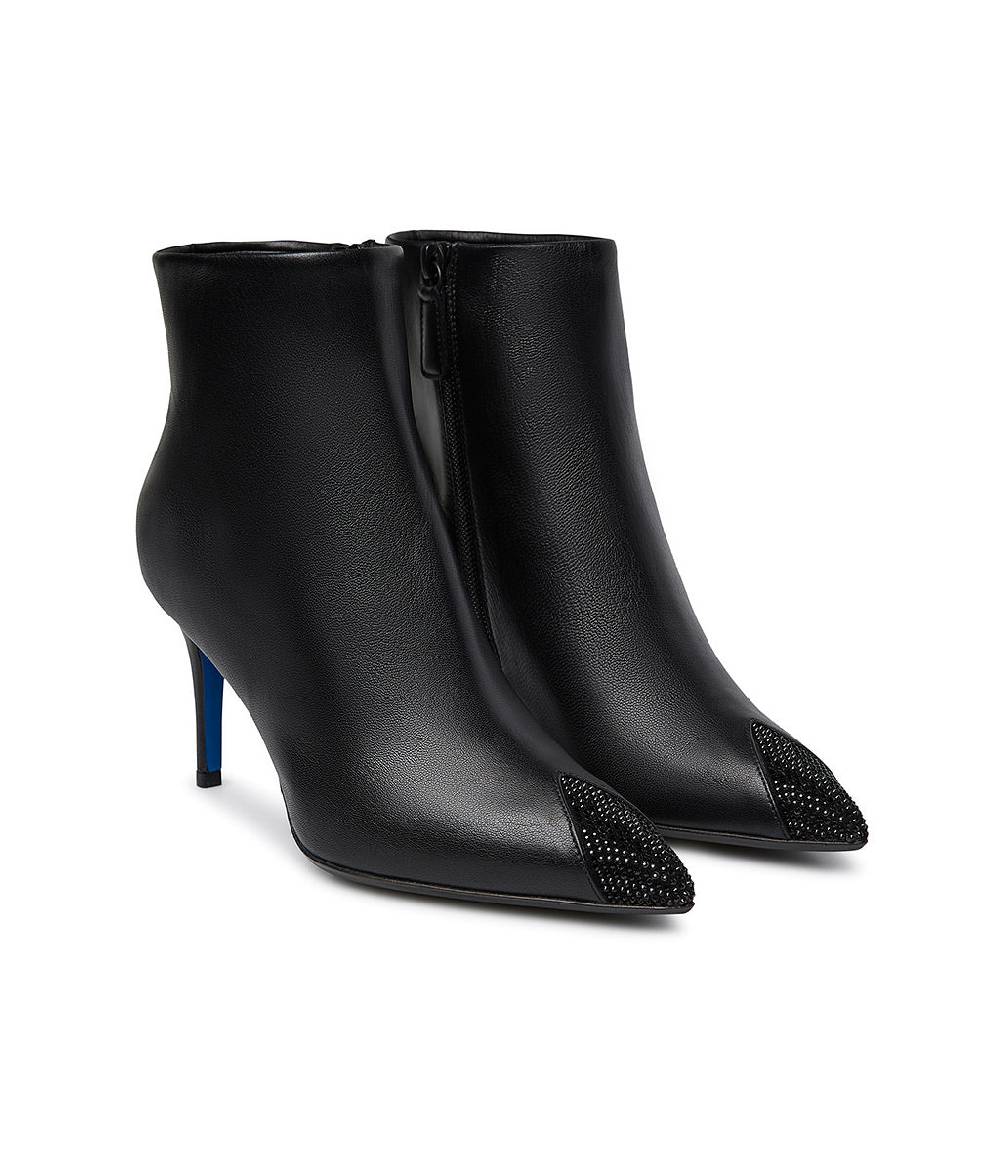 Loriblu Stivaletti in nappa nera con cristalli Prezzo Ridotto