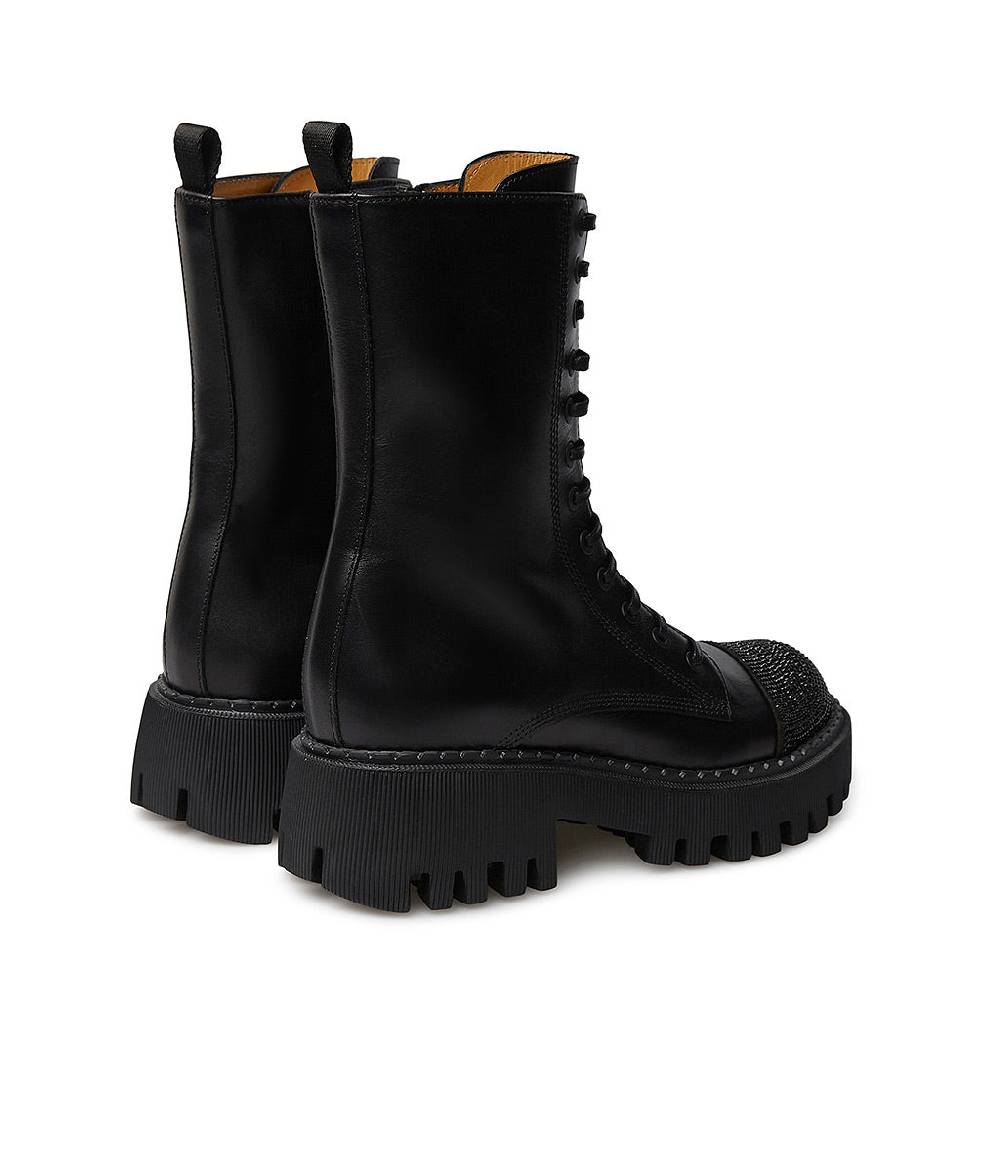 Loriblu Anfibi in vitello nero con cristalli Sconto