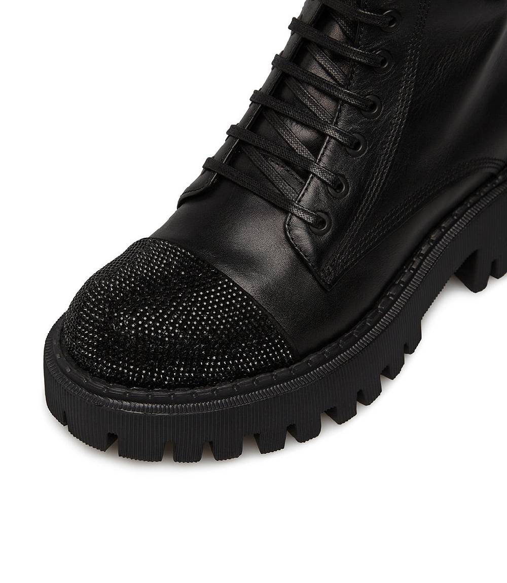 Loriblu Anfibi in vitello nero con cristalli Sconto
