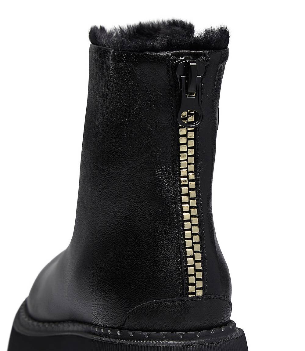 Loriblu Stivaletto in vitello nero con fodera montone Offerta