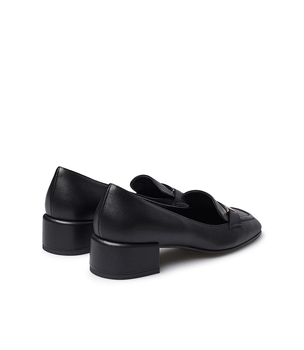 Loriblu Mocassini in nappa nera con placca logo Offerte